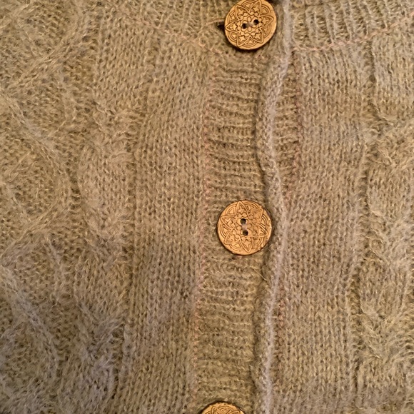 ●WHITE STUFF● Cardigan~Brown~Mohair Blend Top Sweater Size 10 L Large - Picture 7 of 9